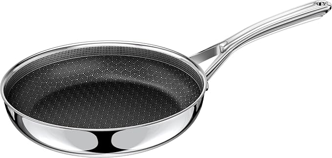 Non Stick Frying Pan 8 Inch Stainless Steel Ceramic Skillet,Nonstick Cooking Pan,PFAS PFOA PTFE Free&Non Toxic,Induction Compatible-Gas&Electric Stovetops,Oven&Dishwasher Safe