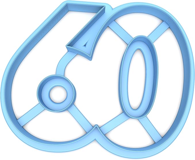 Inc Number 60 Cookie Cutter - Dishwasher Safe (2" tall)