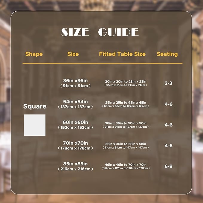sancua Square Tablecloths 70x70 Inch, 2 Pack - Beige Fabric Table Cloth for Square or Round Tables, Washable Polyester Table Cover for Outdoor Party, Birthday, Decorative Display Tables