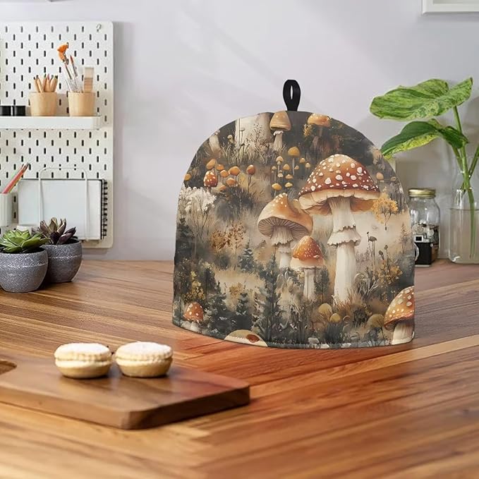 Mushroom Tea Cozy for Teapot Dust Proof Teapots Dust Cover Insulated Breakfast Warmer for Home Kitchen Decorative Accessories Designed in England Kettle Cover for Party