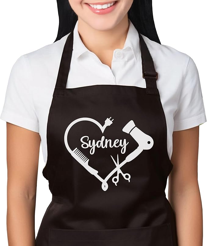 Custom Hairstylist Apron for Women, Personalized Barber Cosmetology Beauty Salon Aprons with Pocket, Waterproof Hairdresser Gifts, Delantales para Barberos