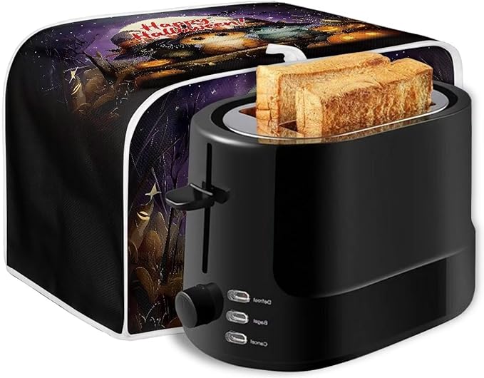 Doojoayie Happy Halloween Toaster Cover 4 Slice Toaster Dust Cover Oven Dustproof & Washable for Kitchen Small Appliance,Kitchen Essentials Holiday Decor