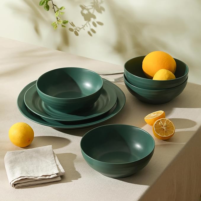 Stone Lain Orbit 24-Piece Dinnerware Set Stoneware, Green