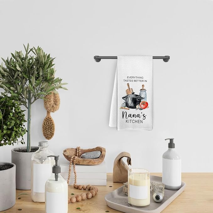 Nana Gifts Kitchen Towels, Nana Gift for Grandma, Mothers Day Birthday Gifts for Grandma from Granddaughter Grandson, Grandmas Decorative Dish Hand Tea Towels for Kitchen Decor, 16x24 Inch