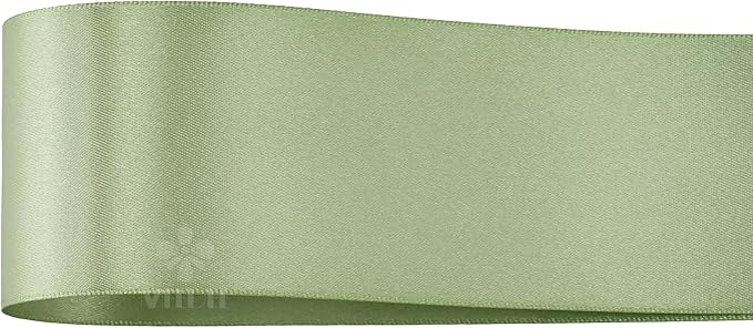 MEEDEE Spring Moss Satin Ribbon 2 Inch Spring Green Ribbon Lux Double Faced Ribbons by 25 Yards Silk Satin Ribbons for Gift Wrapping, Weddings, Flower Bouquet, Holiday Decorating