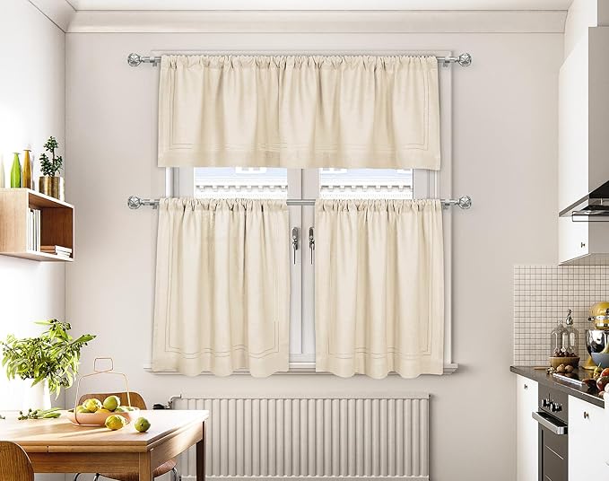 Curtain Rods 2 Pack, HOTOZON Curtain Rods for Windows 28 to 48 Inch, Adjustable Heavy Duty Drapery Rod 32 to 43 Inch with Netted Texture Finials, Antique Silver