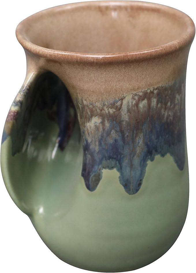 Clay in Motion Handwarmer Mug (Left Hand, Mountain Meadows)