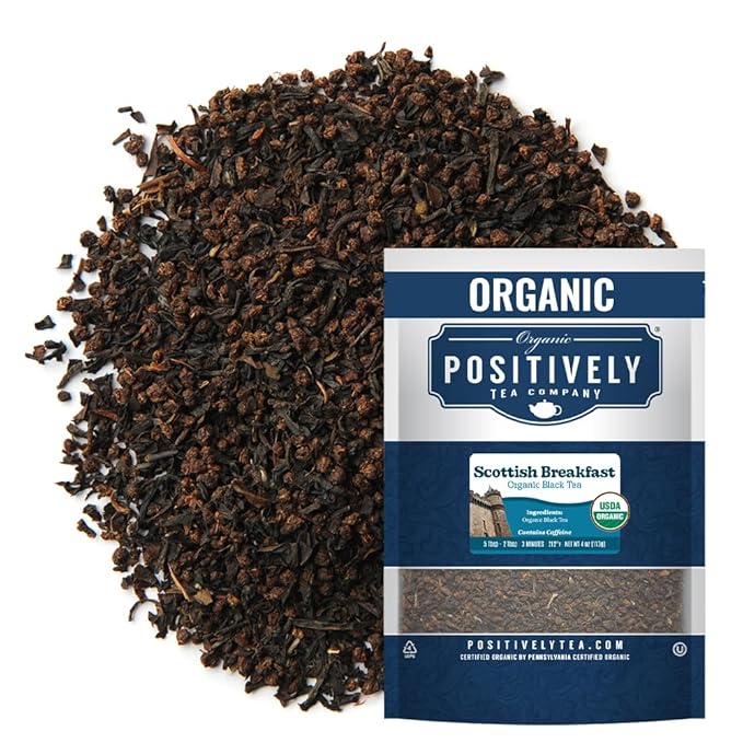 Organic Positively Tea Company, Scottish Breakfast Black Tea, Loose Leaf, 4 Ounce