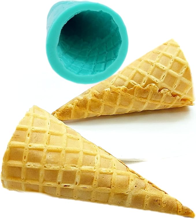 Waffle cone silicone mold ice cream cone mold 3D Ice cream cone mold wax melt mold realistic ice cream NC059