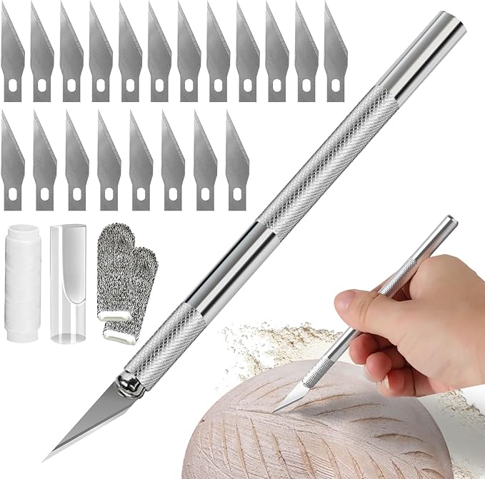 Premium Bread Lame - Sourdough Scoring Tool Kit with 21 Blades, Safety Cover, 2 Finger Sleeves, Pattern String - Stainless Steel Dough Scorer Knife for Artisan Bread Baking
