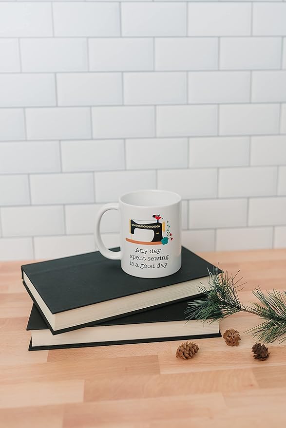 Sewing Quilting Coffee Mug - Ideal Gift for Quilters, 11oz Ceramic, Dishwasher & Microwave Safe