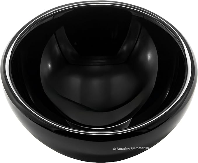 Black Obsidian Crystal Bowl - 2 Inch Decorative Bowls for Room and Home Decor - Gemstone Healing Crystals for Elegant Display, Positive Energy Balance and Gift