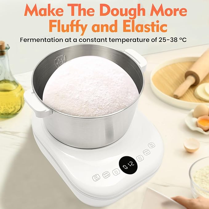 Electric Dough Maker with Ferment Function Dough Mixer Machine 304 Stainless Steel 5QT Automatic Pasta Machine Commercial Flour Kneading Machine for Baking Bread Dumpling