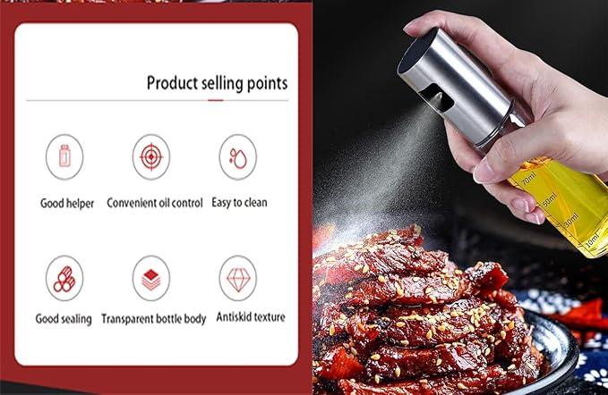 Oil Sprayer for Cooking,2 Pack 100ml Olive Oil Spritzer,Oil Sprayer for Air Fryer, Salad,BBQ,Roasting