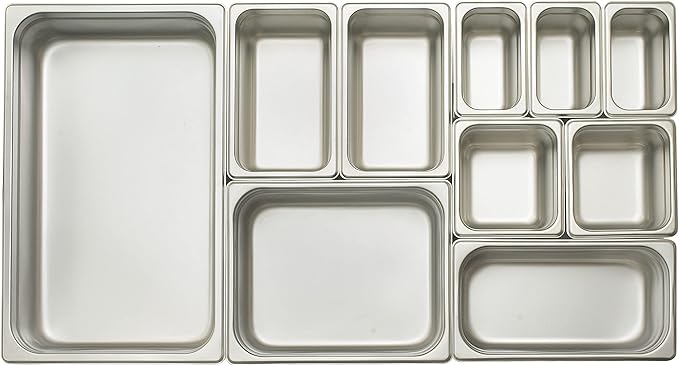 Winco SPJL-606 Anti-Jamming Steam Pan, 44202 by 6-Inch, Standard Weight,Stainless Steel,Medium
