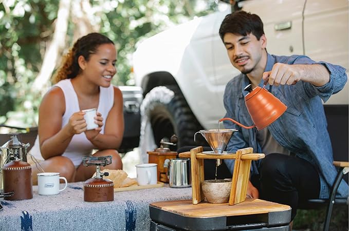 Gooseneck Kettle with Thermometer for Pour Over Coffee & Tea, 42 fl oz, Premium Stainless Steel, Accurate Temperature Control, Ideal Spout for Precision Pouring, Compatible with Stovetops