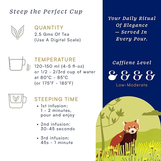 Herbs & Kettles Darjeeling Spring Treasure 2025 First Flush Tea | Whole Leaf AV-2 from Mirik Valley | Floral & Fresh Vegetal Notes of Jasmine & White Peach | 10–12 Servings, 20–30 Cups
