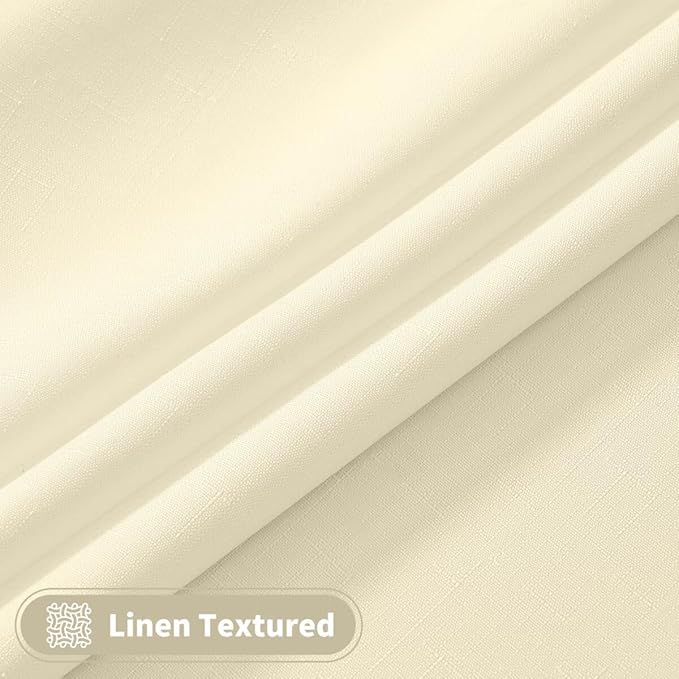 Faux Linen Tablecloths for Rectangle Tables, Burlap Textured Table Cloths Washable Farmhouse Table Cover Water Resistant for Dining, Wedding, Outdoor(Ivory, 60"×120")