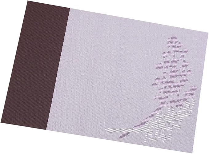 Non-Slip Placemats Heat- Stain for Kitchen Table Washable PVC Table Mat Woven Placemat(Tree Lilac,30X45CM_8 PCS Set)