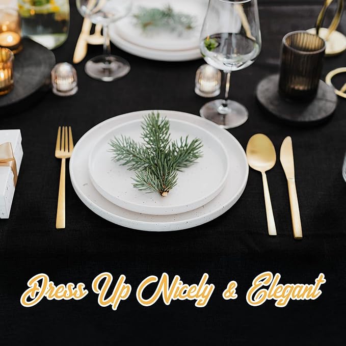BRILLMAX 6 Pack Black Tablecloths 90 x 156 Inch for 8ft Rectangle Tables - 150 GSM Polyester Fabric, Floor Length Drop, Water, Stain & Wrinkle Resistant Cloth Cover for Wedding Reception Banquet