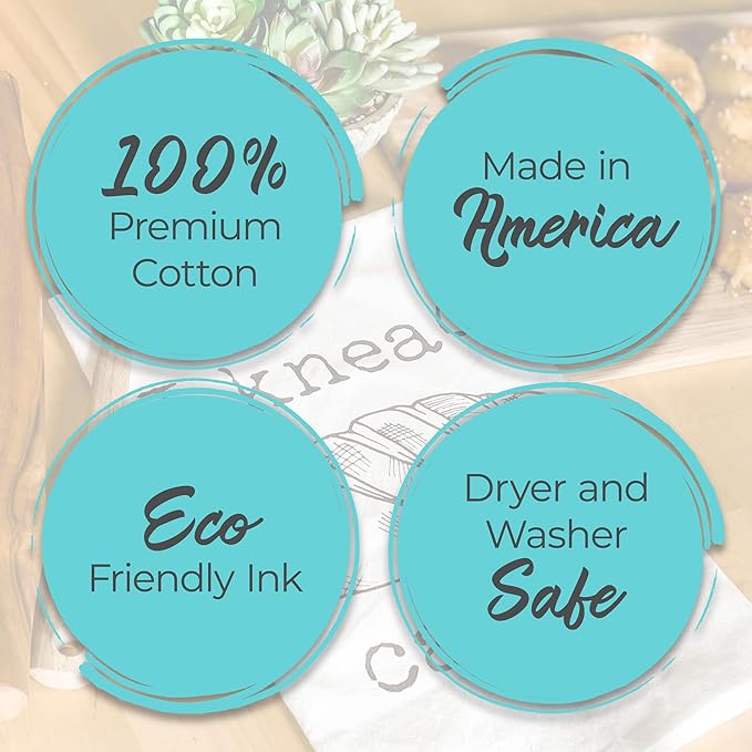Moonlight Makers Original Flour Sack Dish Towel - 100% Cotton Kitchen Towels, Cute Cleaning Cloths, Lint-Free & Absorbent Kitchen Tea Linens for Dish Drying, 28inx28in - Paris Skyline, White