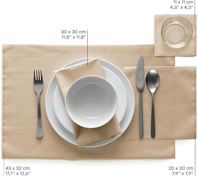 MY DRAP Cotton Cocktail Napkin, 50 units per roll, 4.5 x 4.5-Inch, Sand