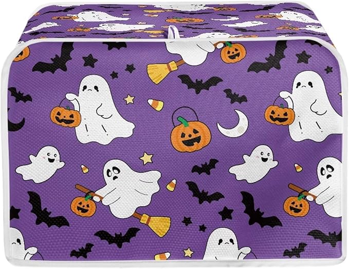 Doojoayie 4 Slice Toaster Cover Cute Ghost Small Appliance Cover Dustproof Toaster Halloween Decor Machine Protection for Most Standard Toasters