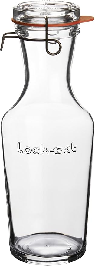 Luigi Bormioli Lock-Eat 3pc Jar Set (Set of 3) : Innovative Glass Lid, Easy to Close, Easy to Open, Dishwasher Safe, Microwave Safe, Canning Safe, Freezer Safe, Stackable Jars