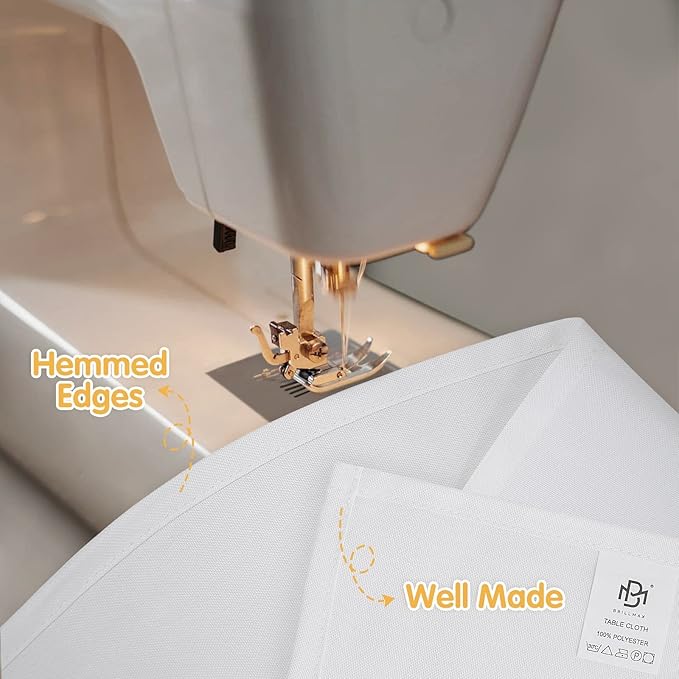 BRILLMAX 6 Pack White Tablecloths 90 x 156 Inch for 8ft Rectangle Tables - 150 GSM Polyester Fabric, Floor Length Drop, Water, Stain & Wrinkle Resistant Cloth Cover for Wedding Reception Banquet