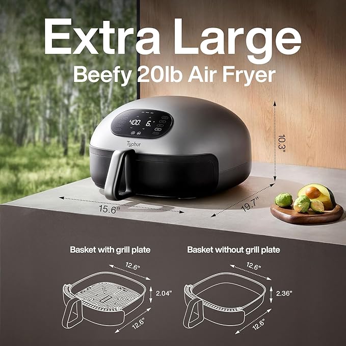 Bundle of Typhur Dome 2 Air Fryer + Grill Plate Replacement