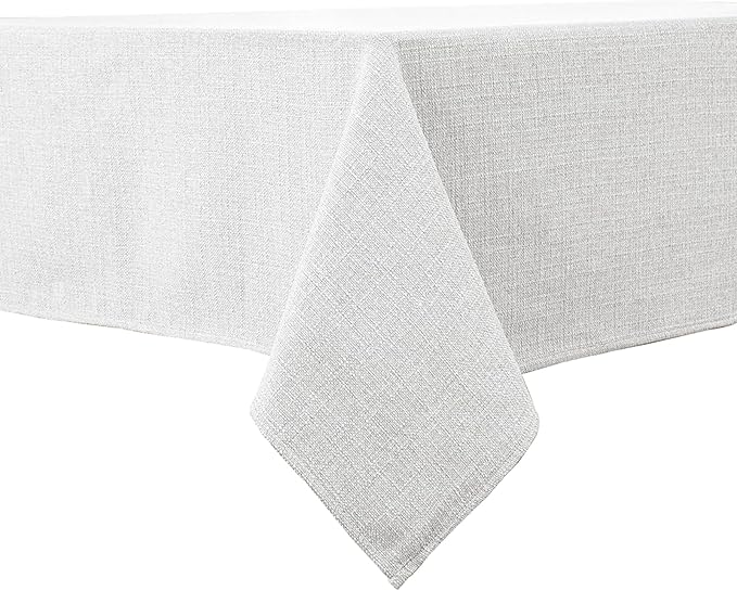 BALCONY & FALCON Rectangle Tablecloth Washable Wrinkle Resistant and Water Proof Table Cloth Decorative Linen Fabric Tablecloths for Dining Parties Kitchen Wedding and Outdoor Use (Owl Gray, 57x118)