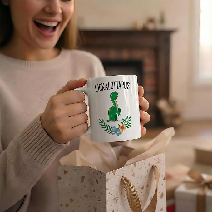 Casitika Funny Lesbian Gifts. Lickalottapus 11 ounce LGBT Coffee Mug. Gift Idea for Gay Girlfriend or Friend on Her Birthday or Anniversary. (White)