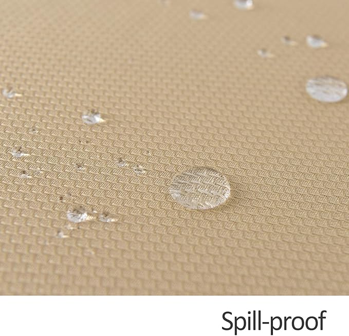 maxmill Rectangle Textured Tablecloth Waterproof Spillproof Wrinkle Free Table Cloth, Kitchen Dining Tabletop Decoration, Fabric Table Cover for Outdoor and Indoor Use, 52 x 70 Inch, Beige