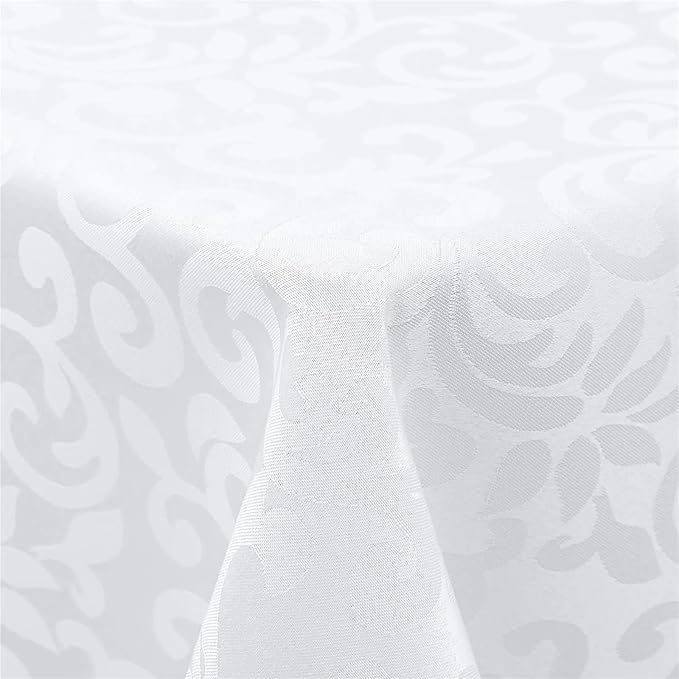 Tablecloth Tablecloth Rectangular Polyester Tablecloth Jacquard Dyeing Tablecloth Tablecloth Table Decoration and Accessories for Restaurant Cafe(White,140x240cm(Rectangle))