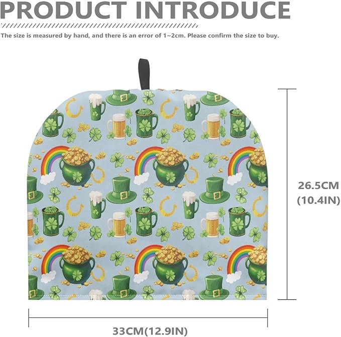 Green Teapot Cozy Money Jar for Home Kitchen Decor - Insulated Tea Kettle Cover Protector for Saint Patrick's Day