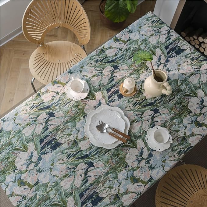 Rectangular Tablecloth Flower Jacquard Tablecloth Bohemian Thick Tablecloth Suitable for Restaurant Camping(Style13,90 * 90cm)