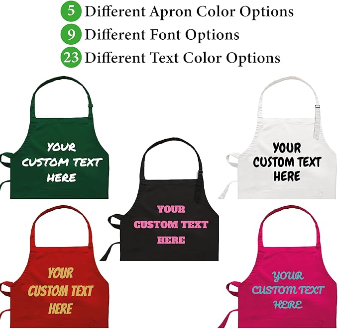 Personalized Apron for Men and Women, Chefs, Custom Name Text, Personalized Baking Gifts for Christmas, Cooking, Waterproof Apron with 2 Pockets, Great for Baking, Grilling, Gardening, Art Projects