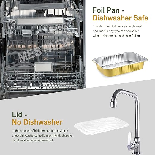 11" x 7.5" Heavy-Duty Aluminum Foil Pans with Lids, 74oz, 5 Pack – Extra-Thick Disposable Foil Containers for Oven, Baking, Freezer & Food Storage