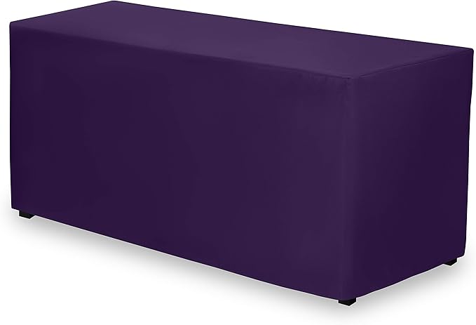 Gee Di Moda Fitted Tablecloth - 72 x 30 Inch Purple Floor-Length Fitted Table Cloth for 6 Foot Rectangle Table, Heavy Duty Washable Fabric for Parties, Dinner, Weddings, Baby Shower & Trade Show