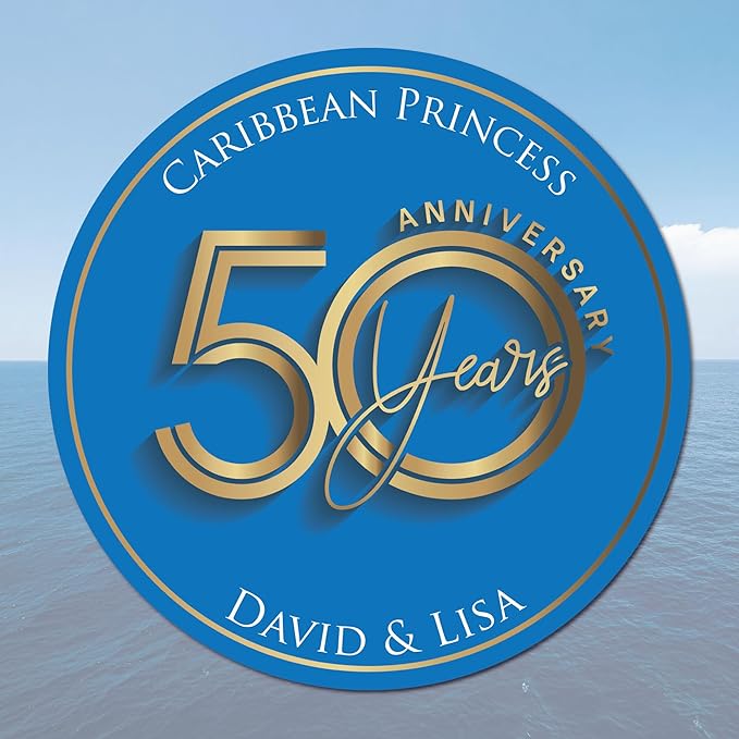 Cruise Door Magnet Celebrating Wedding Anniversary Personalized to Decorate - 7 x 7