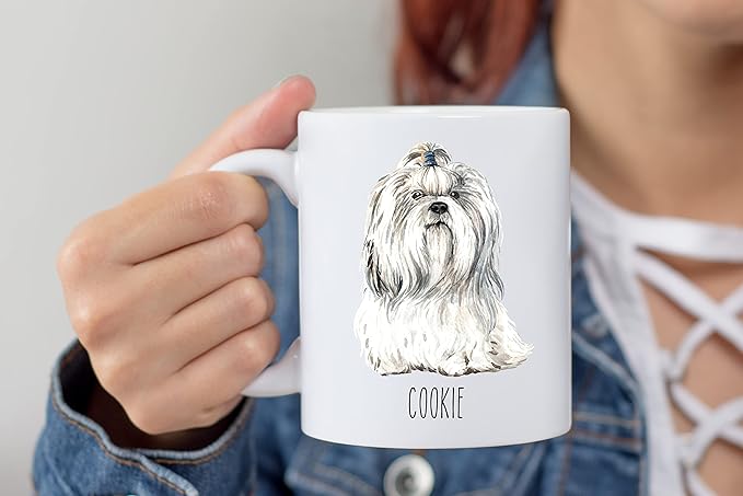 Shih tzu Custom Coffee Mugs with Name for Dog Mom Dad - Personalized Gifts for Best Friends - Grandma Grandpa Present (Shih tzu)
