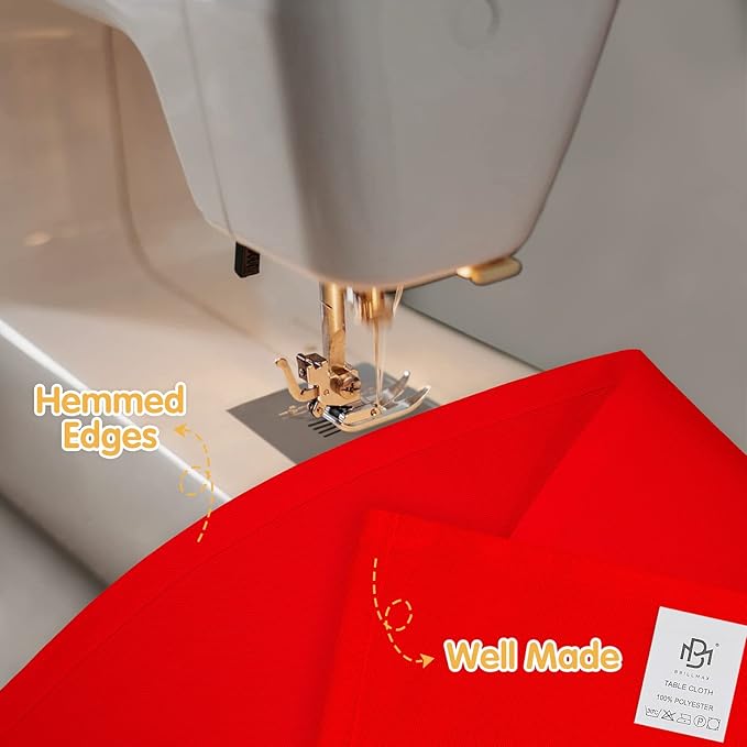 BRILLMAX 6 Pack Red Tablecloths 90 x 132 Inch for 6ft Rectangle Tables - 150 GSM Polyester Fabric, Floor Length Drop, Water, Stain & Wrinkle Resistant Cloth Cover for Wedding Reception Banquet