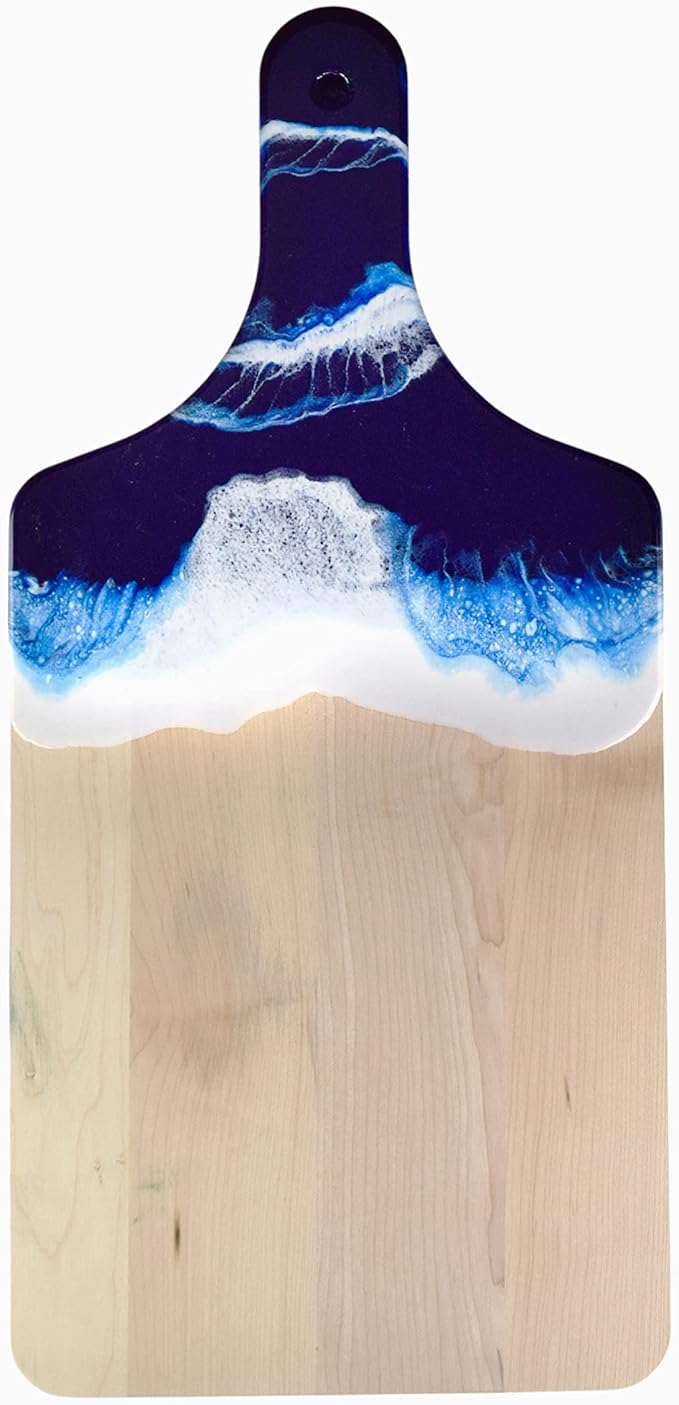 Ocean Beach Theme Wood Cutting Board with handle or Cheese Serving Board Party Tray Coastal Decor, Charcuterie board