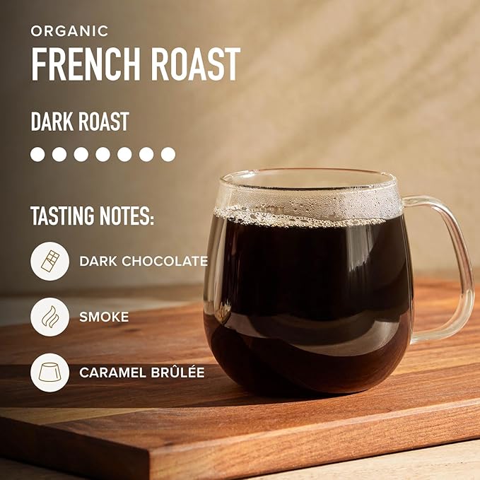 Peet's Coffee, USDA Organic Dark Roast Ground Coffee - French Roast 18 Ounce Bag