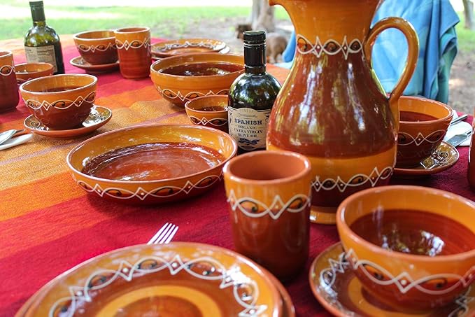 Cactus Canyon Ceramics Spanish Terracotta 5-Piece Cup Set, Spanish Sunset