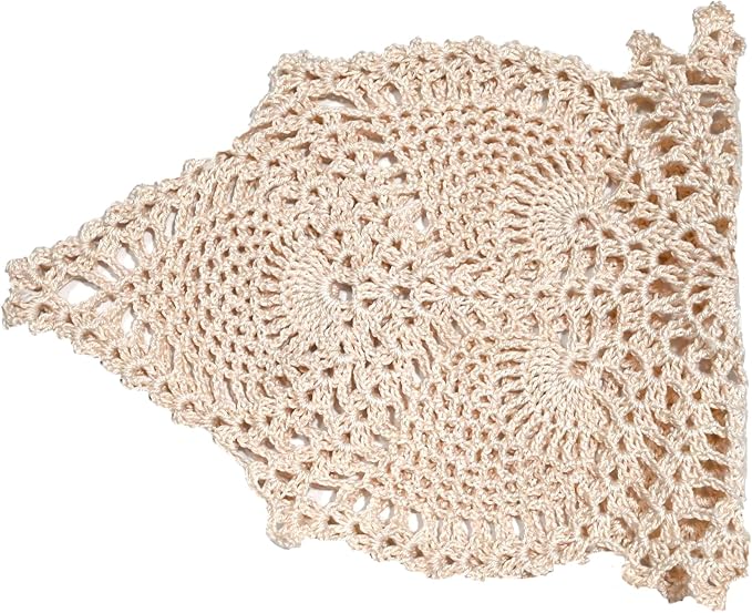 BIBITIME Crochet Lace Table Doilies Eyes Flower Doily Kitchen Vase Place Mats (7 in x 21 in,Pack of 1PC, Style02-Beige)
