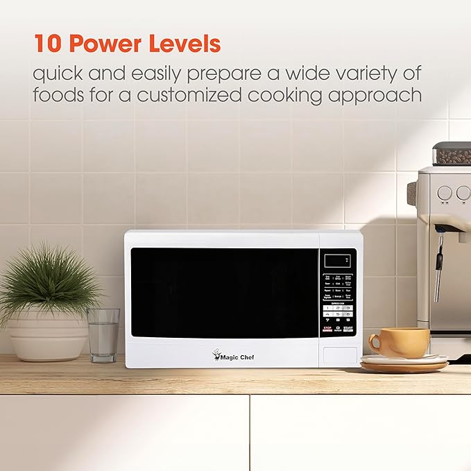 Magic Chef Countertop Microwave Oven, Small and Compact, 1100 Watt, 1.6 Cu Ft, White