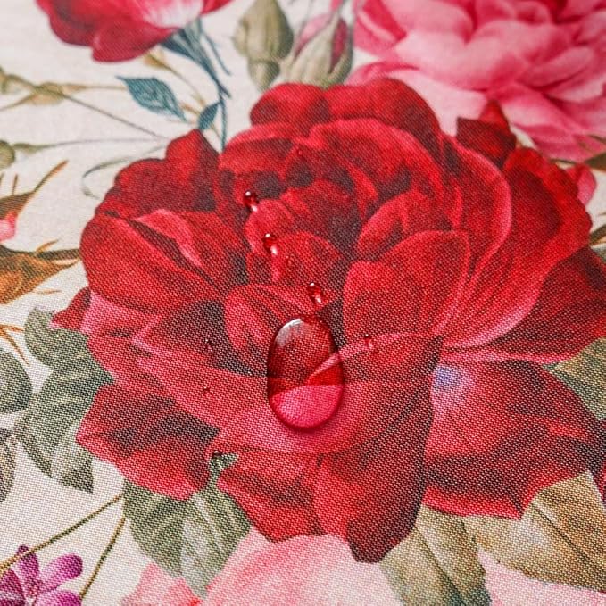 SUTAVIA Lace Embroidered Table Cloth Oval Farmhouse Table Cover Classic Antique Flower Decor Macrame Tablecloth for Home Holiday Party Dining Table(Burgundy, Oval, 60"x84")