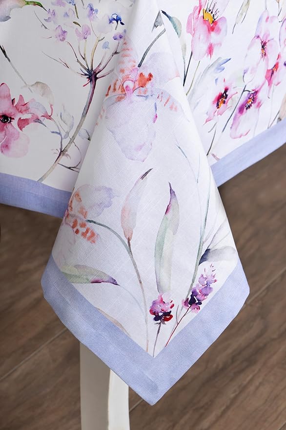 Maison d' Hermine Table Cloth Rectangle Table 100% Cotton 60 x 120 Inches Tablecloth Reusable Decorative for Dining Room Farmhouse Home Valentines Day Decorations Spring Summer - Summer Floral