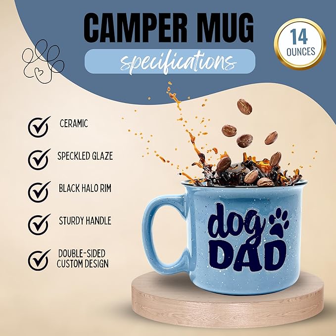 Cute Funny Coffee Mug for Dog Lovers - Dog Mom, Dog Dad, Fur Mama - Unique Fun Gifts for Her, Dad, Mom, Sister, Teacher, Coworkers - Coffee Cups & Mugs with Quotes